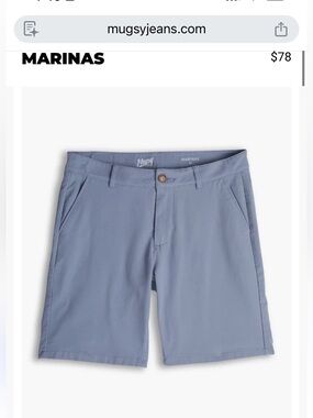 MARINAS Men's Light Slate Blue Flat-Front Shorts